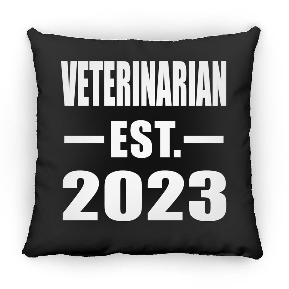 Veterinarian Established EST. 2023 - Throw Pillow Black