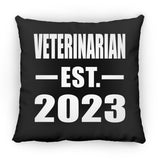 Veterinarian Established EST. 2023 - Throw Pillow Black