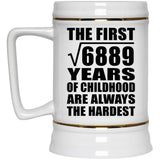 83rd Birthday Square Root of 6889 Years of Childhood - Beer Stein