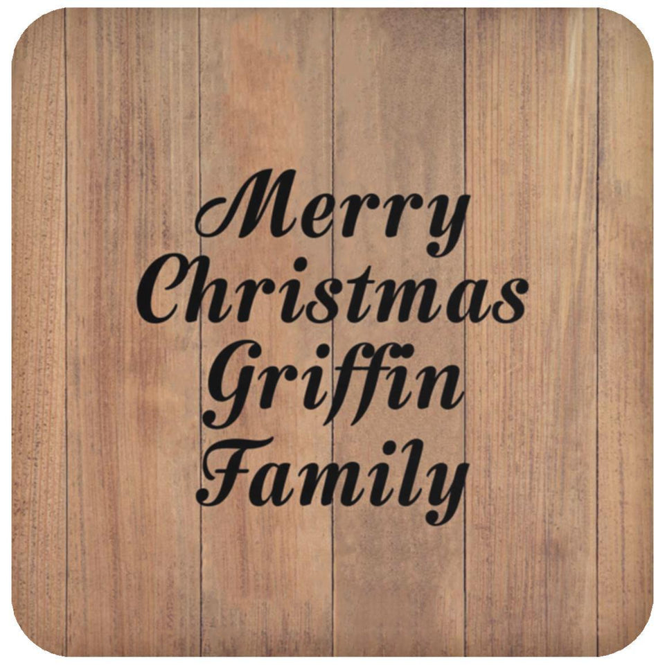 Merry Christmas Griffin Family - Drink Coaster C