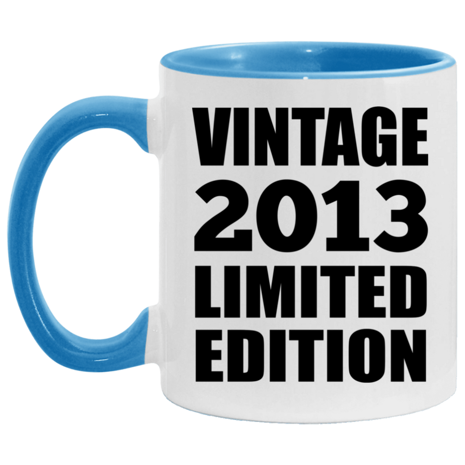 11th Birthday Vintage 2013 Limited Edition - 11oz Accent Mug Blue