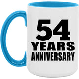 54th Anniversary 54 Years - 15oz Accent Mug Blue