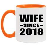 Wife Since 2018 - 11oz Accent Mug Orange
