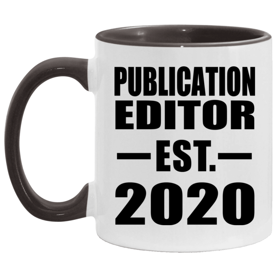 Publication Editor Established EST. 2020 - 11oz Accent Mug Black