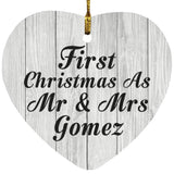 First Christmas As Mr & Mrs Gomez - Heart Ornament F