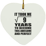 3rd Birthday Took Square Root of 9 Years To Awesome - Heart Ornament
