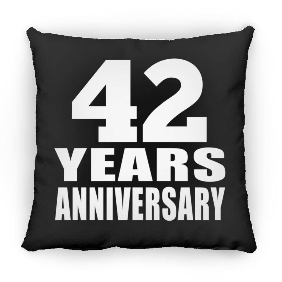 42nd Anniversary 42 Years - Throw Pillow Black