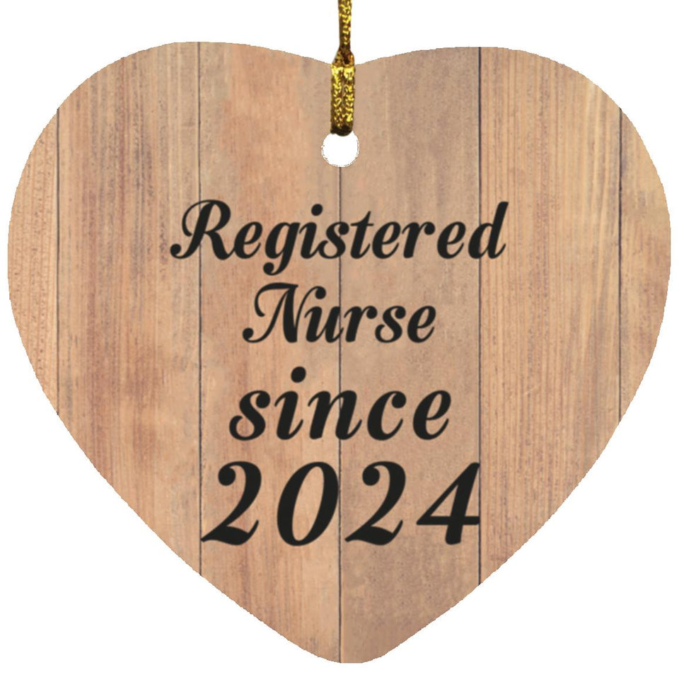 Registered Nurse Since 2024 - Heart Ornament C