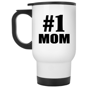 Number One #1 Mom - White Travel Mug