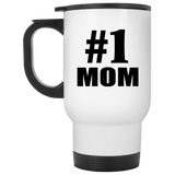 Number One #1 Mom - White Travel Mug