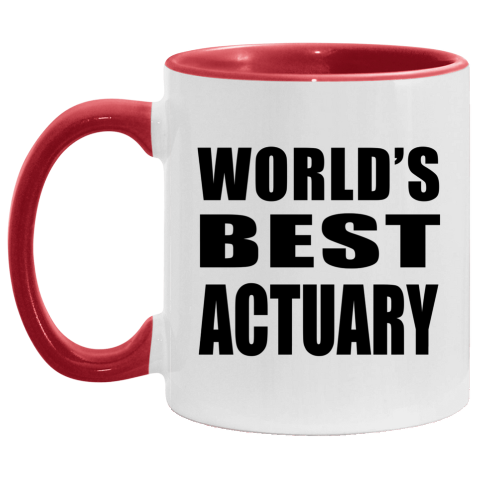 World's Best Actuary - 11oz Accent Mug Red