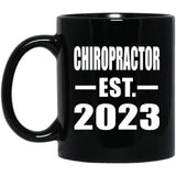 Chiropractor Established EST. 2023 - 11oz Coffee Mug Black