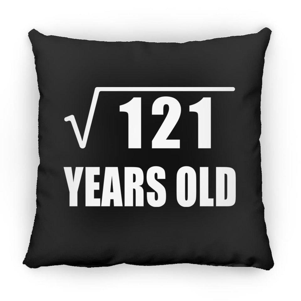 11th Birthday Square Root of 121 Years Old - Throw Pillow Black
