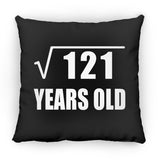 11th Birthday Square Root of 121 Years Old - Throw Pillow Black