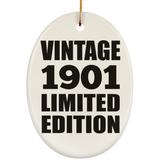 123rd Birthday Vintage 1901 Limited Edition - Oval Ornament