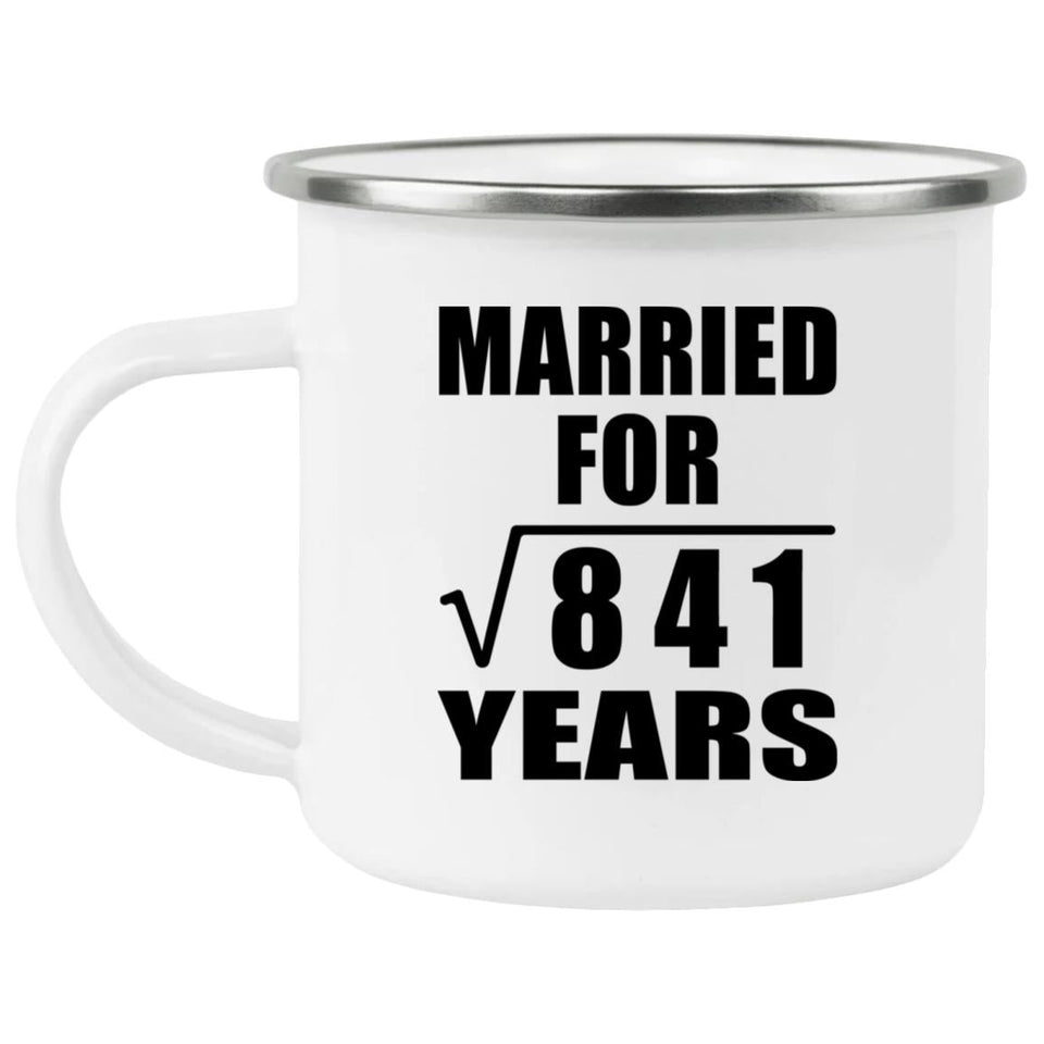 29th Anniversary Married For Square Root of 841 Years - 12oz Camping Mug