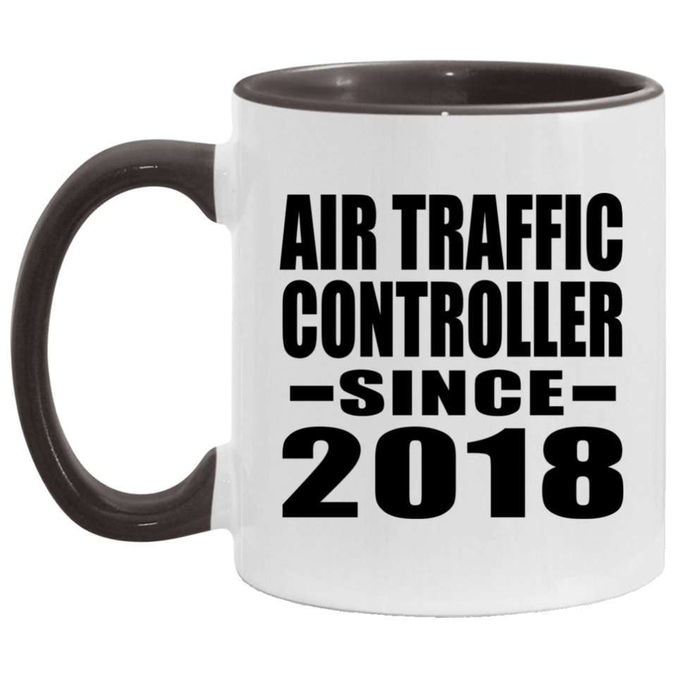 Air Traffic Controller Since 2018 - 11oz Accent Mug Black