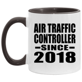 Air Traffic Controller Since 2018 - 11oz Accent Mug Black