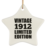 112th Birthday Vintage 1912 Limited Edition - Star Ornament