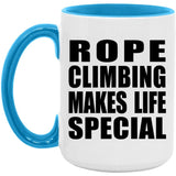 Rope Climbing Makes Life Special - 15oz Accent Mug Blue