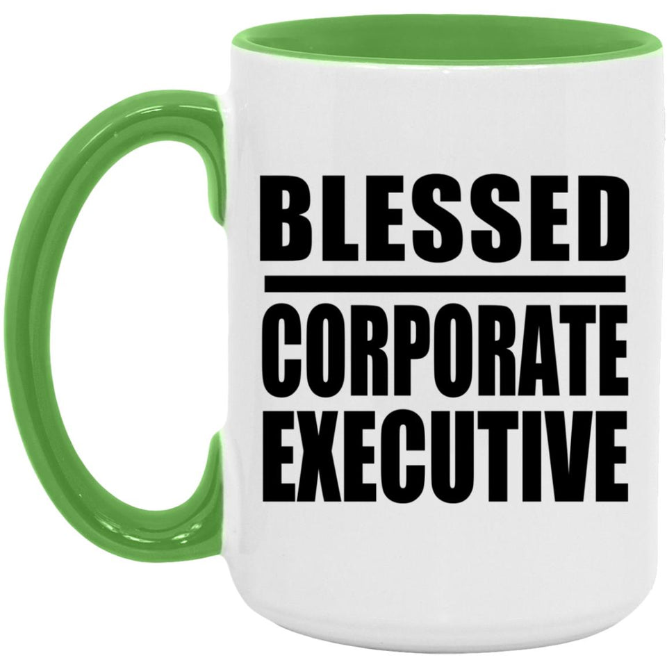 Blessed Corporate Executive - 15oz Accent Mug Green