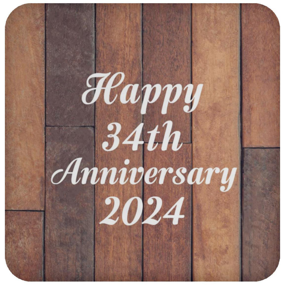 Happy 34th Anniversary 2024 - Drink Coaster E