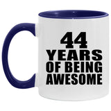 44th Birthday 44 Years Of Awesome - 11oz Accent Mug Purple