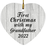 First Christmas With My Grandfather 2022 - Heart Ornament F