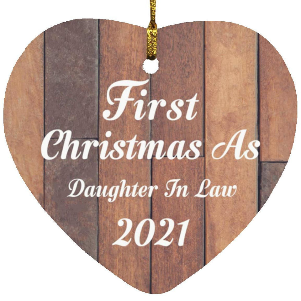 First Christmas As Daughter In Law 2021 - Heart Ornament E