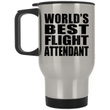 World's Best Flight Attendant - Silver Travel Mug
