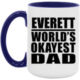 Everett World's Okayest Dad - 15oz Accent Mug Purple
