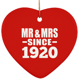 104th Anniversary Mr & Mrs Since 1920 - Heart Ornament