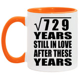 27th Anniversary Square Root of 729 Years Still In Love - 11oz Accent Mug Orange