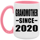 Grandmother Since 2020 - 15oz Accent Mug Pink