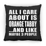 All I Care About Is Orange Tabby - Throw Pillow Black