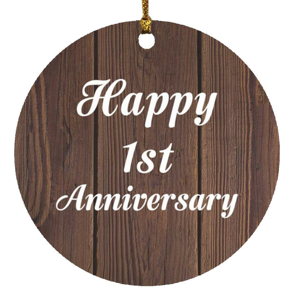 Happy 1st Anniversary - Circle Ornament D