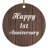 Happy 1st Anniversary - Circle Ornament D
