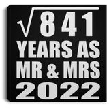 29th Anniversary Square Root of 841 Years As Mr & Mrs 2022 - Canvas Square