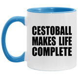 Cestoball Makes Life Complete - 11oz Accent Mug Blue