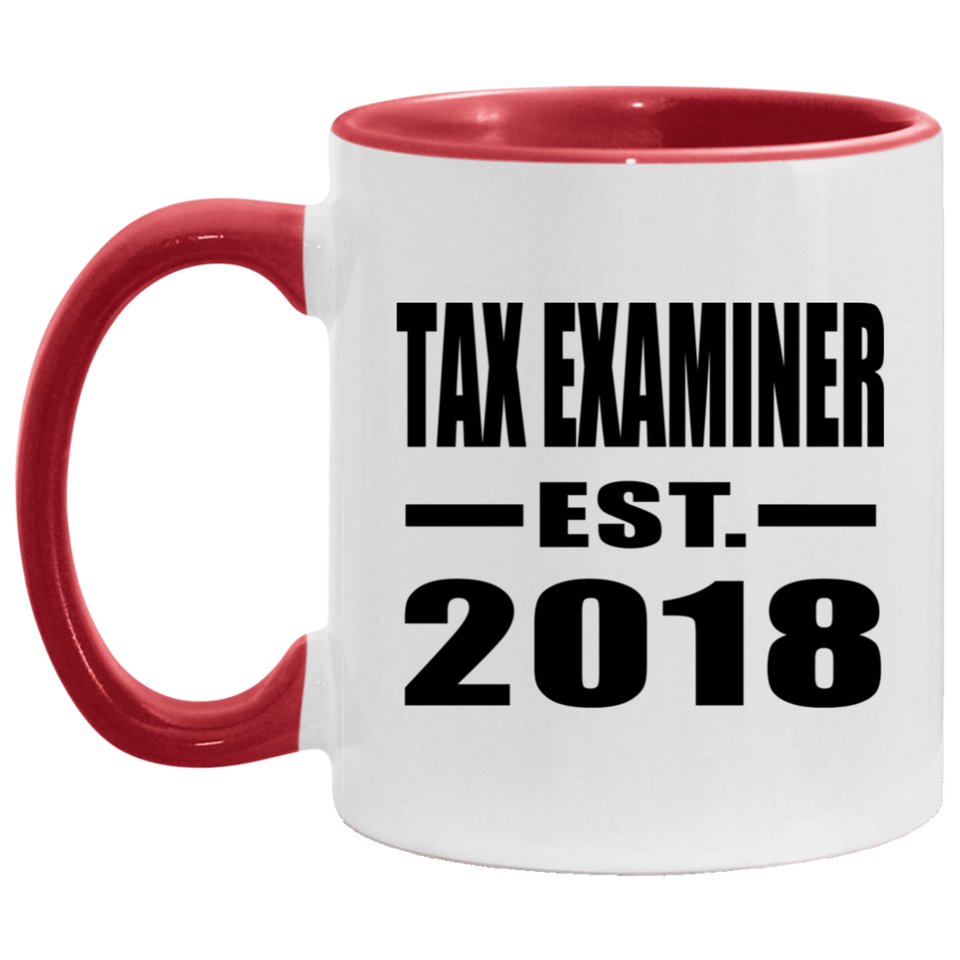 Tax Examiner Established EST. 2018 - 11oz Accent Mug Red