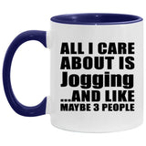 All I Care About Is Jogging - 11oz Accent Mug Purple