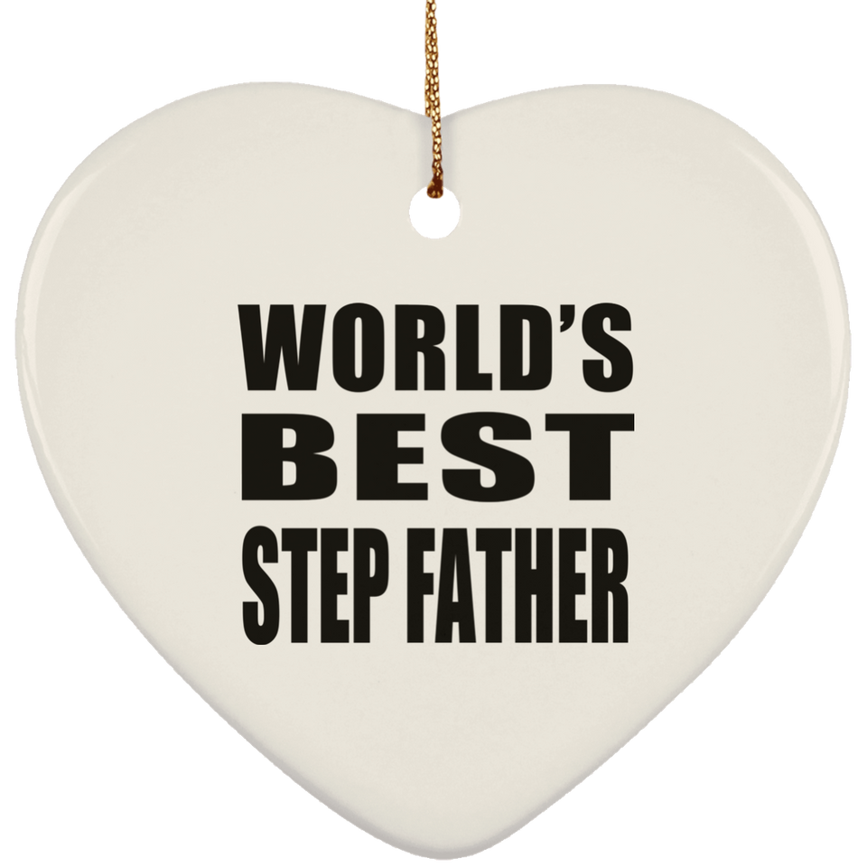 World's Best Step Father - Heart Ornament