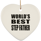 World's Best Step Father - Heart Ornament