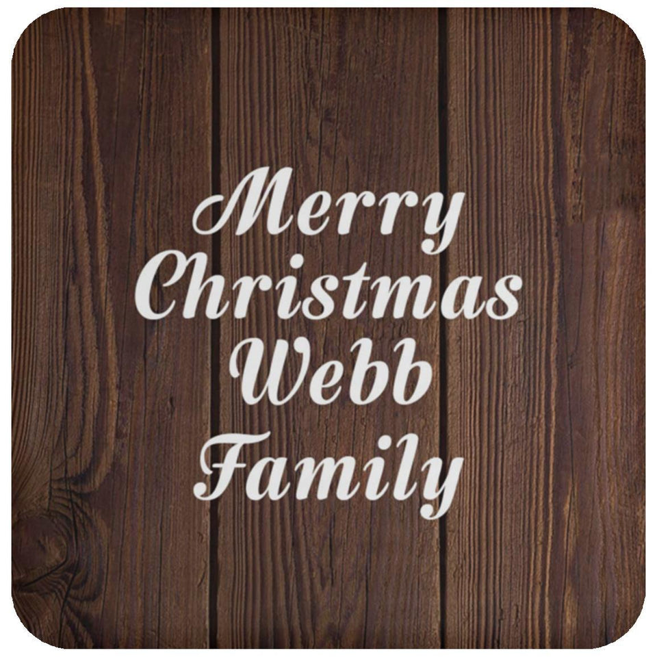 Merry Christmas Webb Family - Drink Coaster D