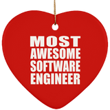 Most Awesome Software Engineer - Heart Ornament
