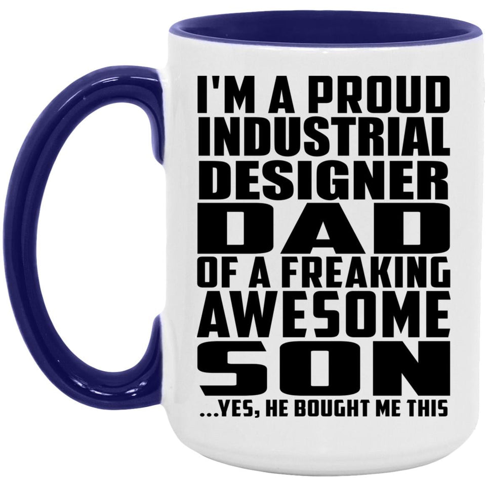 Proud Industrial Designer Dad Of Awesome Son - 15oz Accent Mug Purple