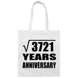 61st Anniversary Square Root of 3721 Years Anniversary - Tote Bag White