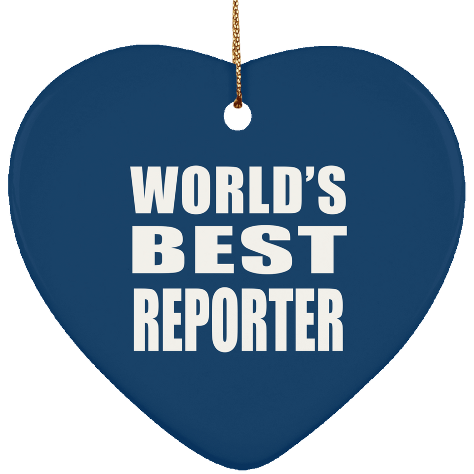 World's Best Reporter - Heart Ornament