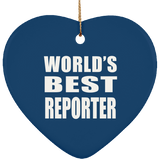 World's Best Reporter - Heart Ornament