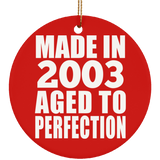 21st Birthday Made In 2003 Aged to Perfection - Circle Ornament
